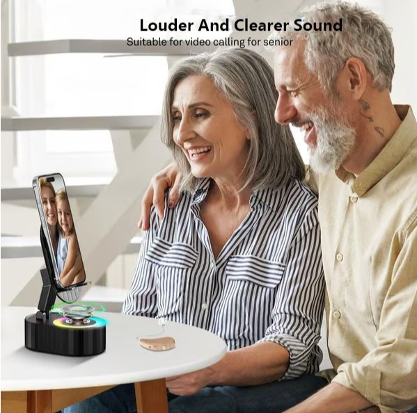 2025 Smart 4-in-1 Phone Stand — Induction Speaker, Power Bank & Ambient Light
