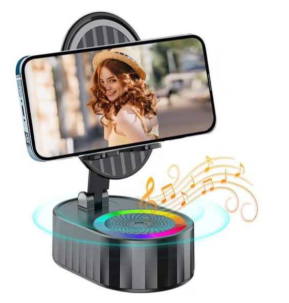 2025 Smart 4-in-1 Phone Stand — Induction Speaker, Power Bank & Ambient Light