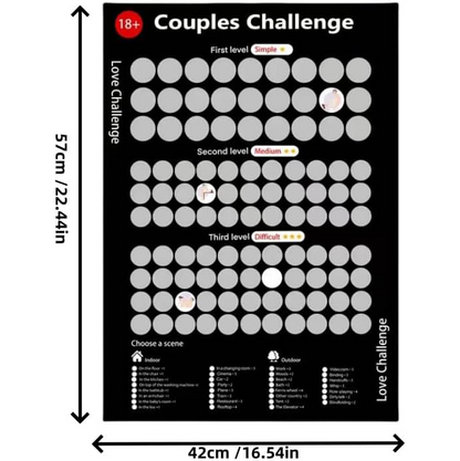 Love Games Scratch-off Poster for Couples - 100 Challenge Date - Night Ideas Poster for Couple
