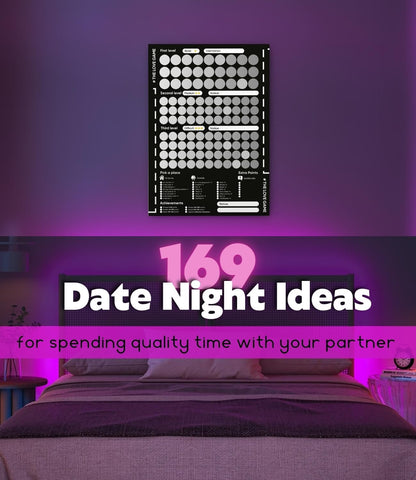 Love Games Scratch-off Poster for Couples - 100 Challenge Date - Night Ideas Poster for Couple